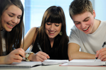 Students paying attention